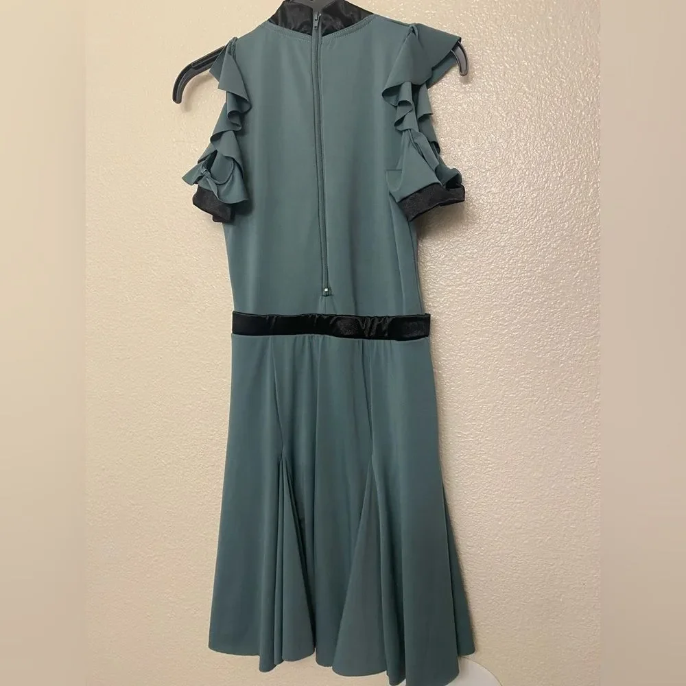 WEISSMAN Dance Costume sage green leotard dress It Don’t Mean A Thing 10215 LC